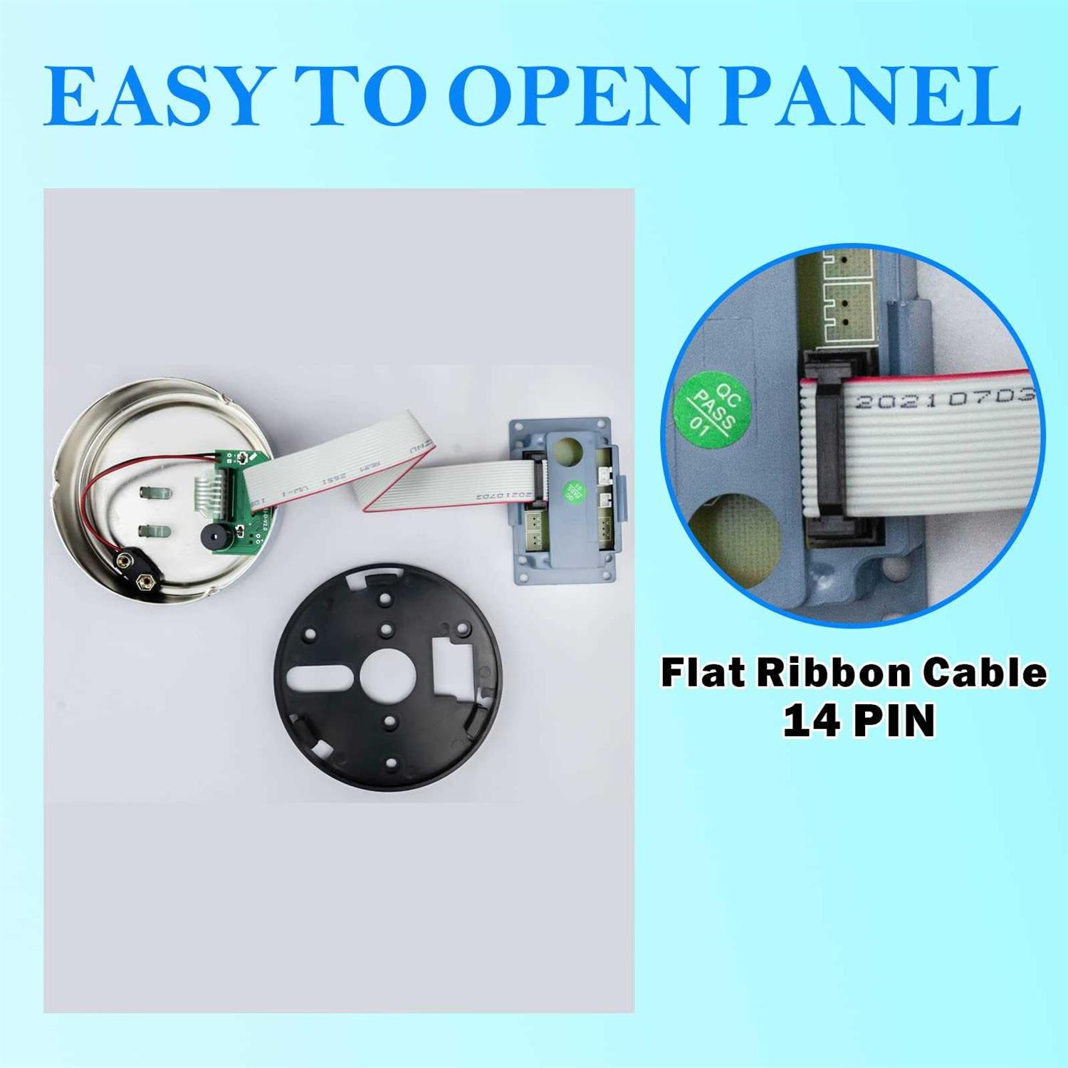 Gun Safe Lock Replacement,Chrome Keypad Electronic Safe Lock with Solenoid Lock 2 Override Keys and Circuit Board Lock - Image 3