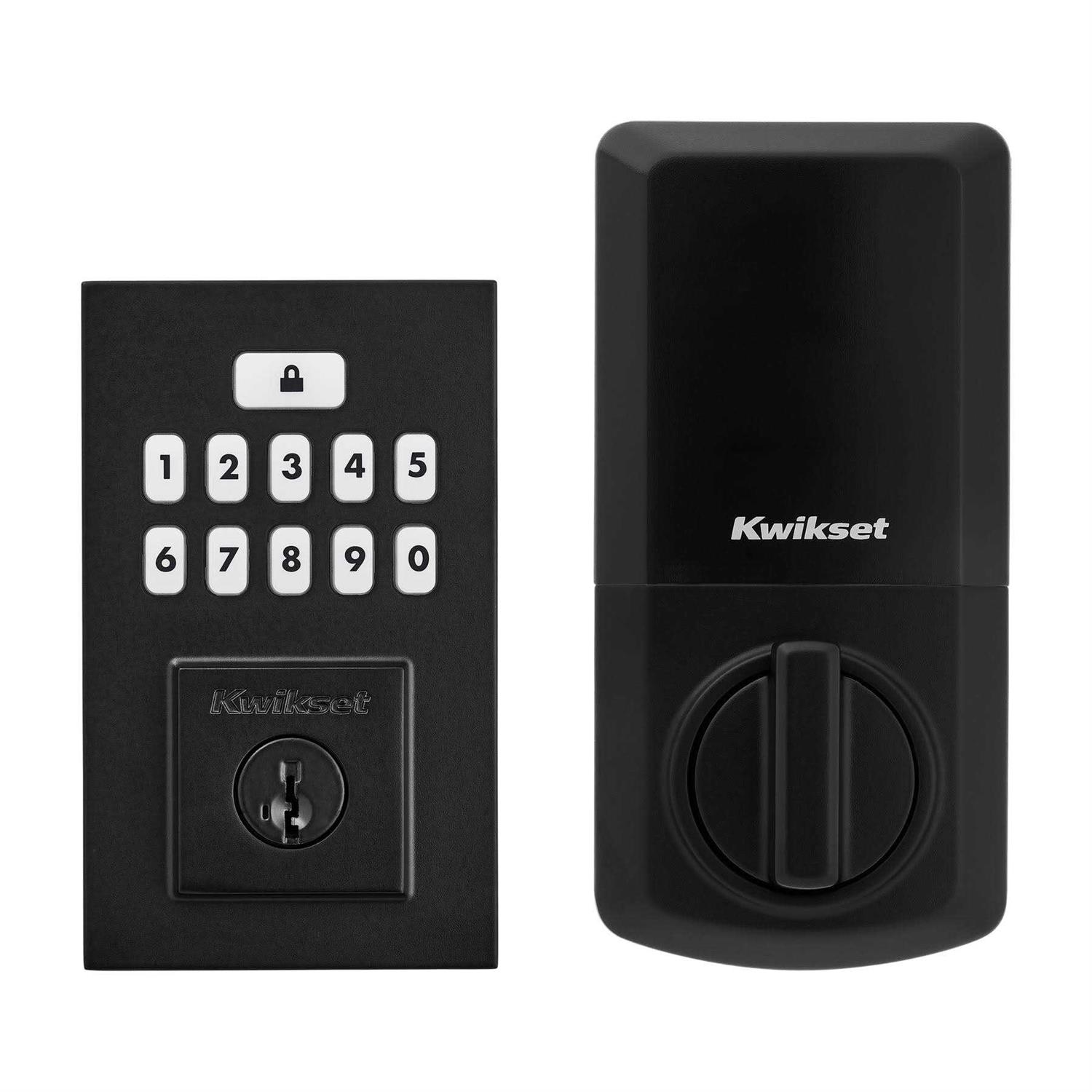 Kwikset Signature Series Contemporary SmartCode Matte Black Electronic Deadbolt 992600-006 - Image 3