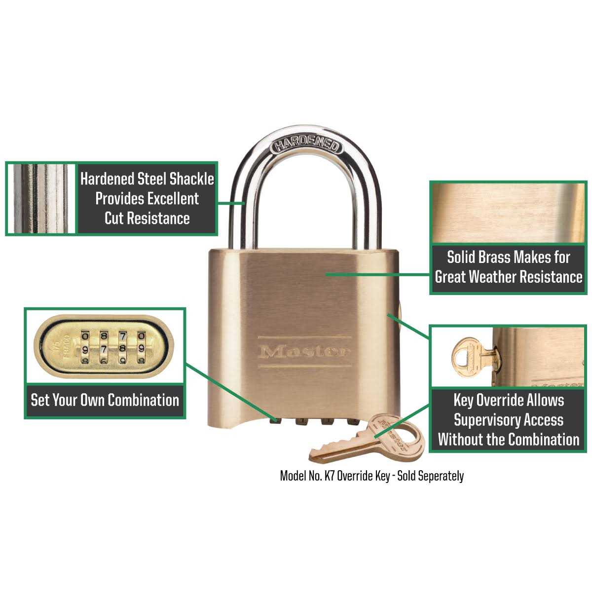 Master Lock 176 Combination Padlock - Image 5