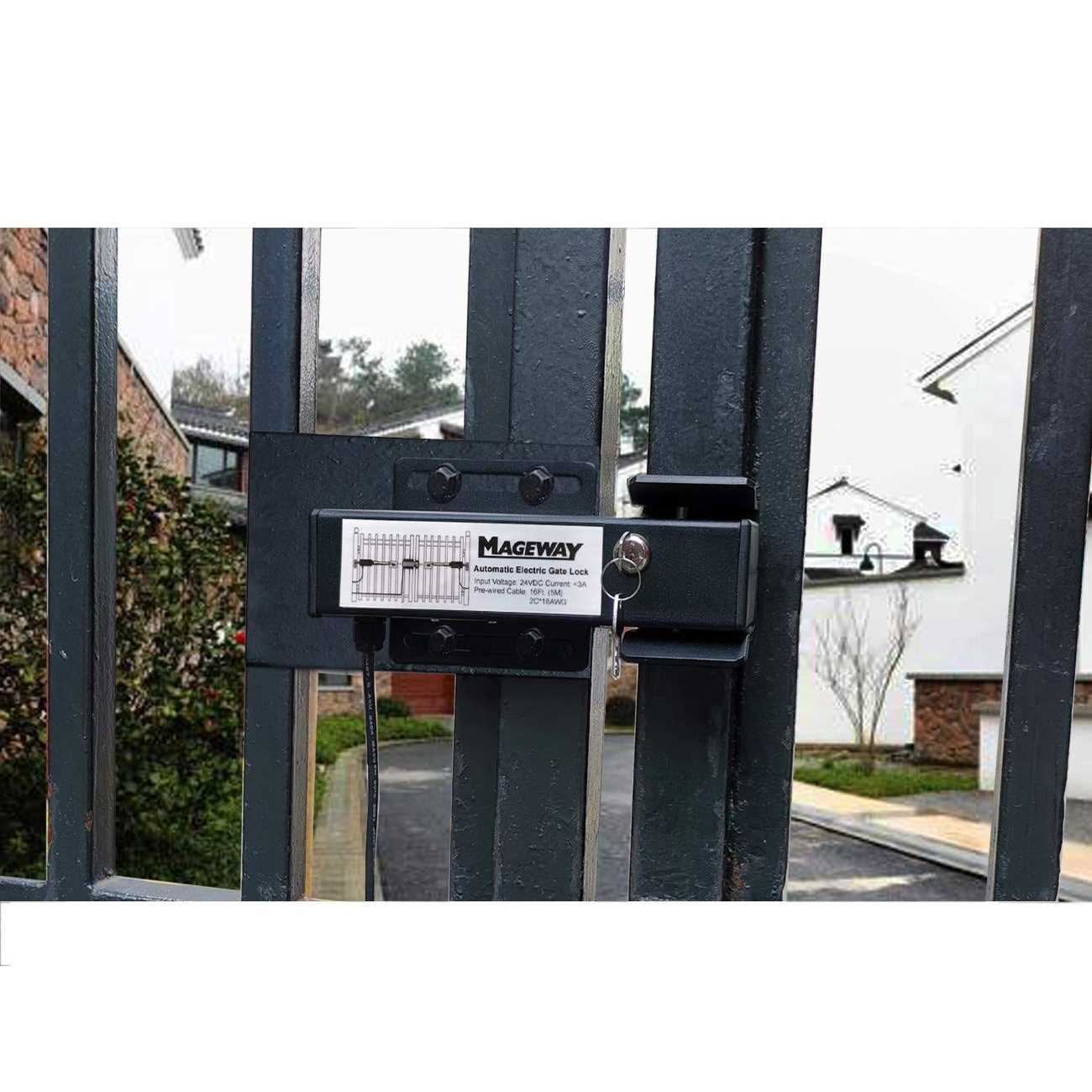 Mageway 24VDC Heavy Duty Automatic Electric Gate Lock for Swing Gate Opener Gate Operator Automatic Gate Openers - Image 3