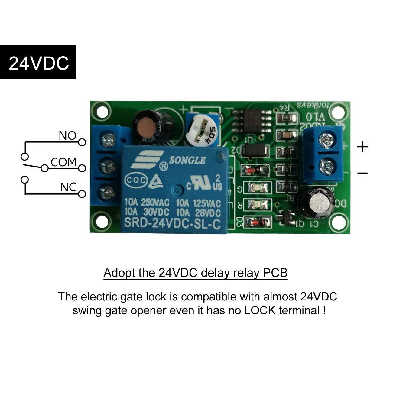 Mageway 24VDC Heavy Duty Automatic Electric Gate Lock for Swing Gate Opener Gate Operator Automatic Gate Openers - Image 4