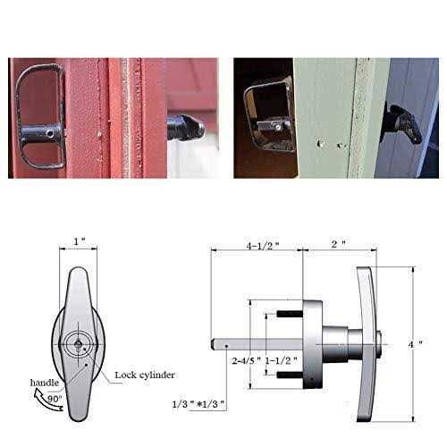 StartFine T-Handle Lock Kit Shed Door Lock with 2 Keys and 2 Screws - Image 4